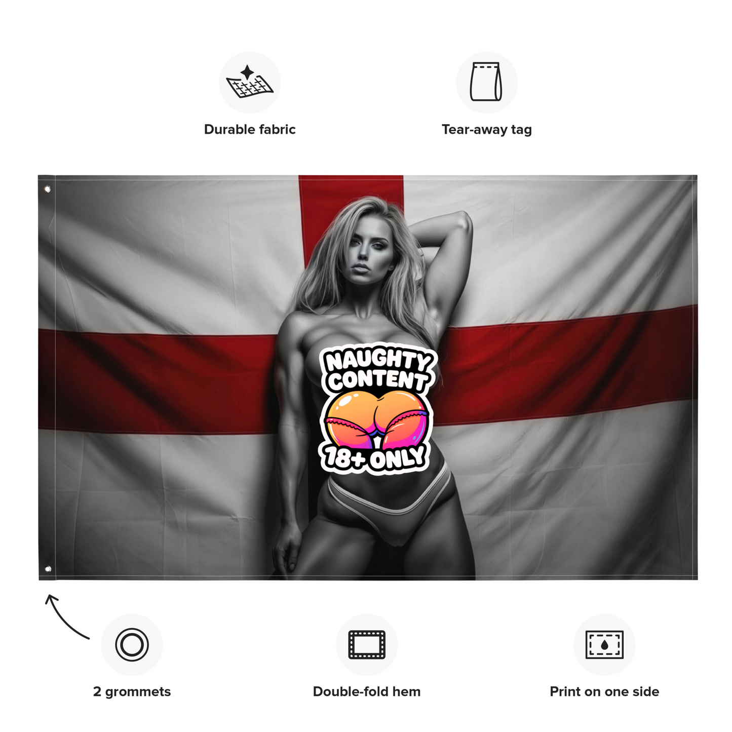 Flag st George topless (PRINTED FLAG WONT INCLUDE THE NAUGHTY CONTENT TAG)