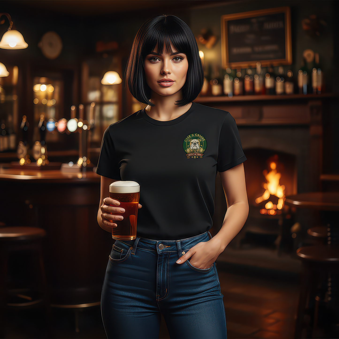 Men’s premium heavyweight tee Cask & Canine The Pint Spiller