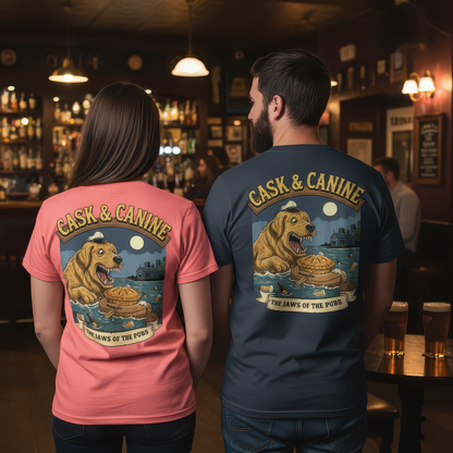 Unisex organic oversized high neck tee Cask & Canine Jaws