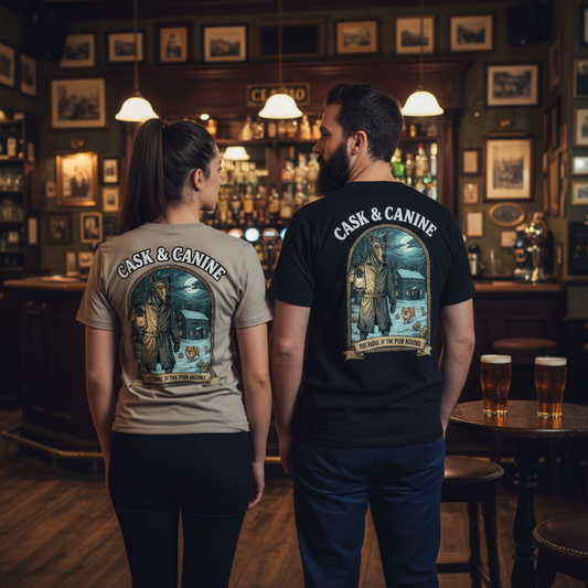 Unisex organic oversized high neck tee Cask & Canine Howl