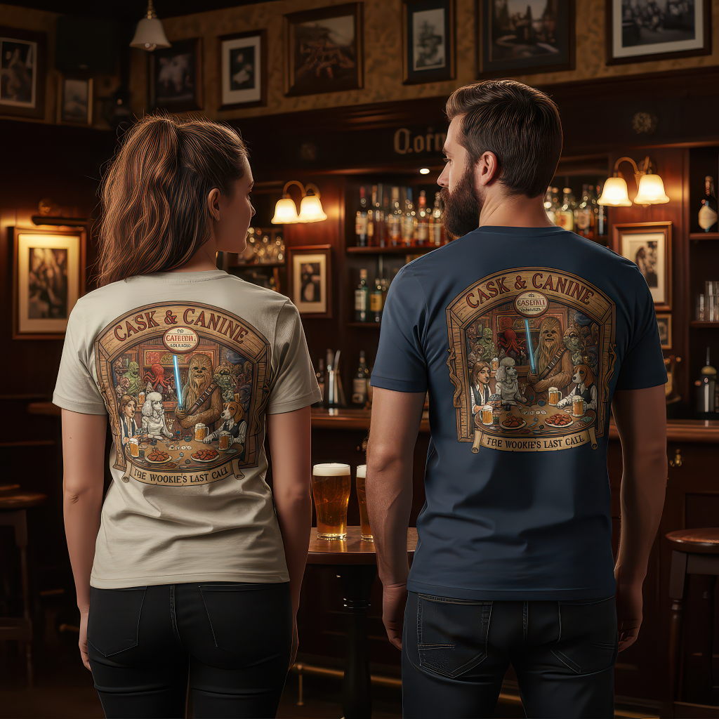 Unisex organic oversized high neck tee Cask & Canine Wookie