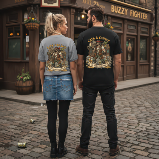 Unisex organic oversized high neck tee Cask & Canine Commando