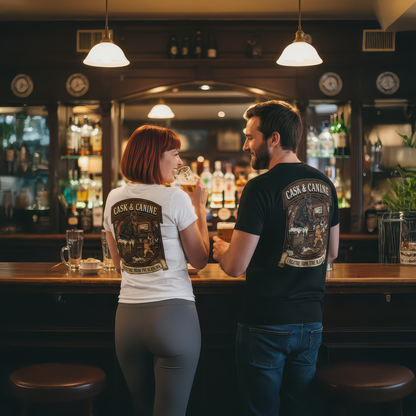Unisex organic oversized high neck tee Cask & Canine Black IPA