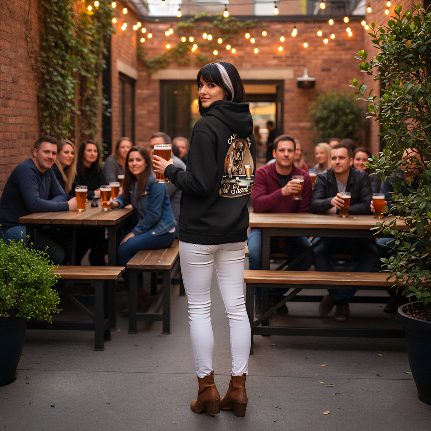 Unisex Hood Top Cask & Canine Pool Shark