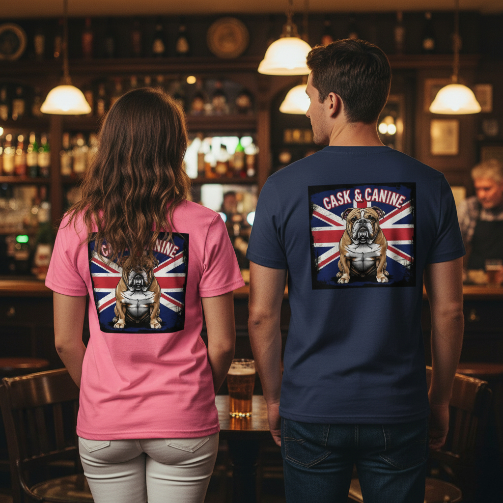 Unisex garment-dyed heavyweight tee Cask & Canine British Bulldog