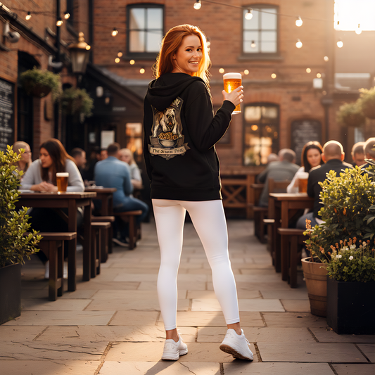 Unisex heavy blend zip hood top cask and canine snack thief