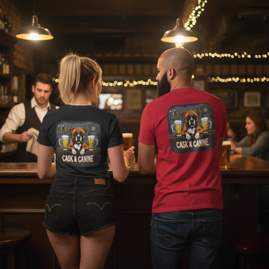 Unisex garment-dyed heavyweight tee Cask & Canine boxer